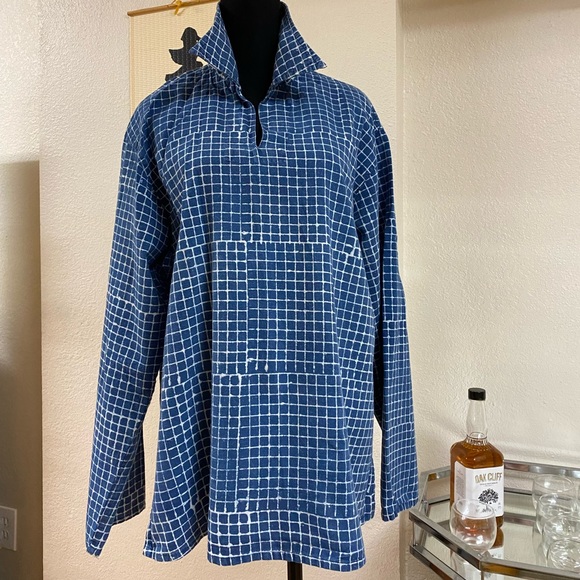 VINTAGE Japanese Indigo lightweight cotton top XL 12